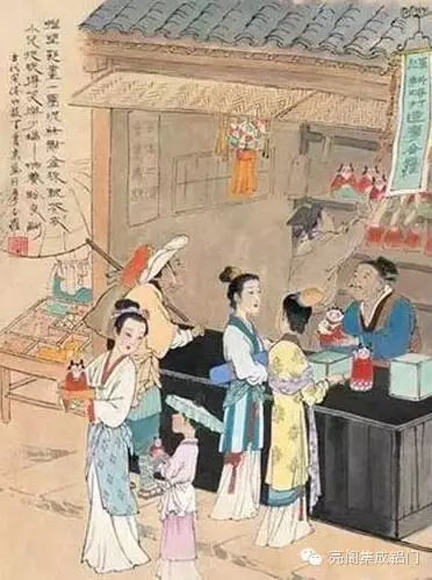 亮阁门窗,七夕--供奉磨喝乐